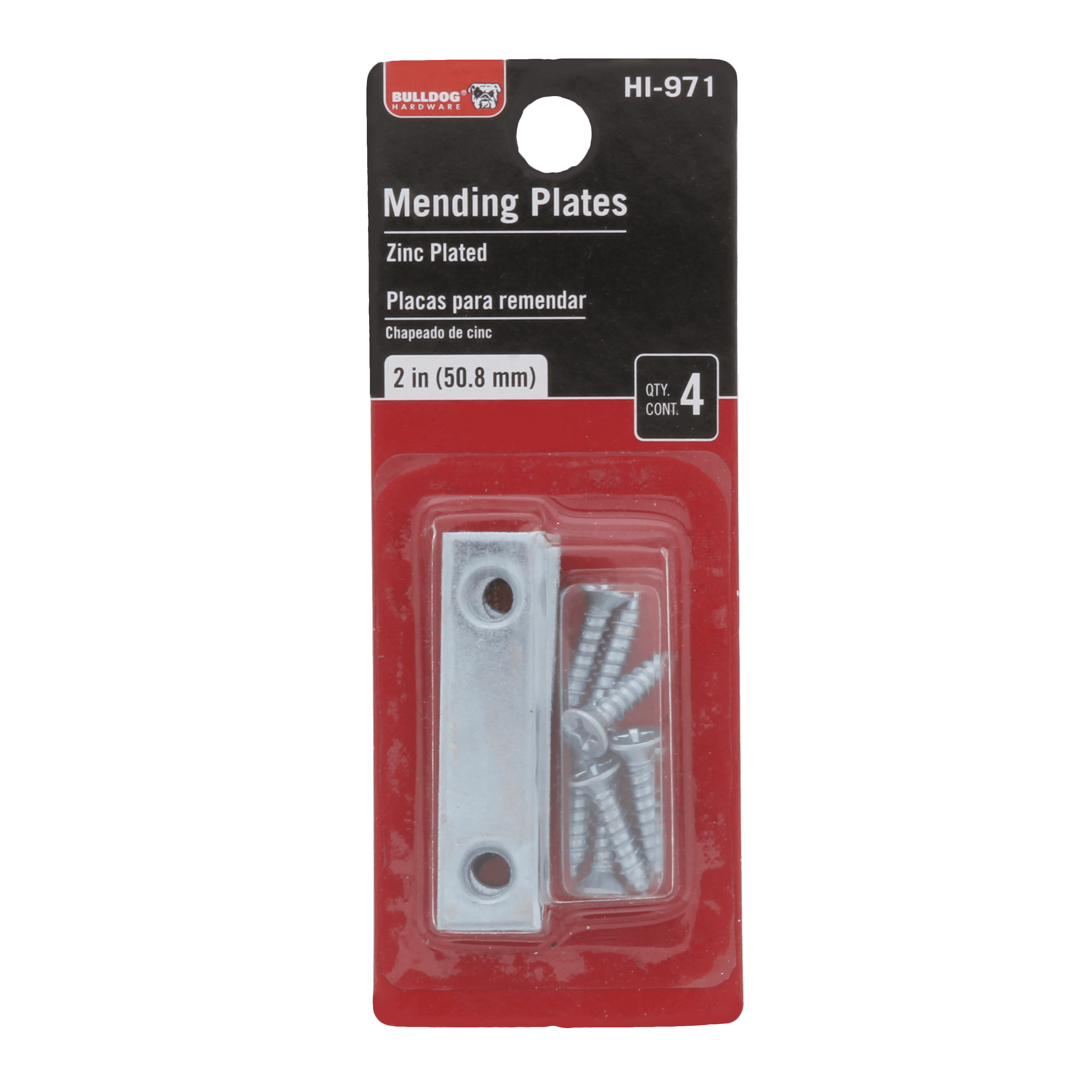 (2 pack) Bulldog Hardware 2-1/2 in. Mending Plate, Zinc Plated Steel (4 Pack)