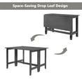 thumbnail image 3 of PAPROOS Folding Dining Table with Drop Leaf for 4, Wood Extendable Dining Table for Living Room Kitchen, Space Saving Table for Small Places, Gray, 3 of 7