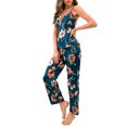 thumbnail image 5 of A AGROSTE Women's Silk Satin Pajamas Set 2 Pcs Floral Silky Pj Sets Sleepwear Cami Nightwear with Pant, 5 of 8