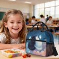 thumbnail image 4 of Xoenoiee Cat Butterfly Cloud Print Backpack for Kids School Bag 3-in-1 Bookbag Set with Lunch Box Pencil Case for Teen Girls Boys Schoolbag Elementary Preschool Bookbag Satchel Travel Daypack, 4 of 6