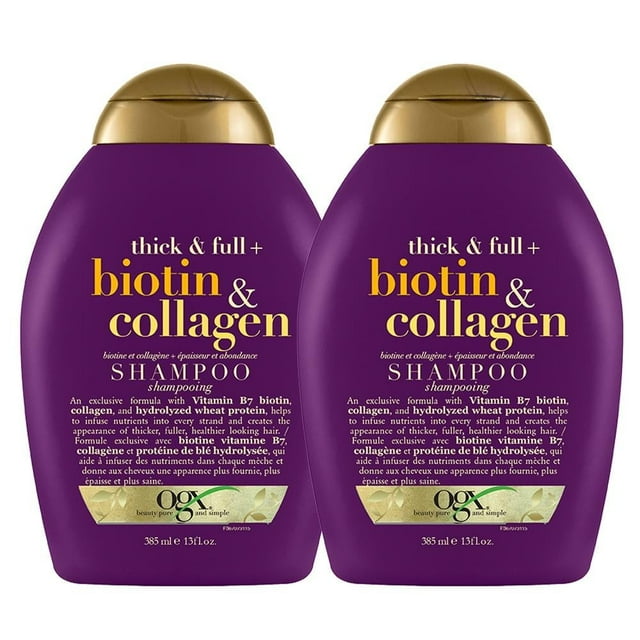 Pack de 2 Shampoos Ogx Biotina y Colageno 385 ml c/u