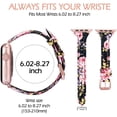 thumbnail image 7 of Wearlizer Thin Leather Black Pink Floral Apple Watch Band 38mm 40mm 41mm for iWatch Women Top Grain Leather Slim Strap Series 7 6 5 4 3 2 1, 7 of 7