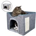 thumbnail image 2 of Cama para gatos Zulema Resistente a los arañazos plegable gris casa de cama de gato, 2 of 7