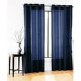 thumbnail image 5 of 2 panel faux silk solid curtain drapes with grommets 108" total width by 63" long plain solid color for any bedroom or patio door semi-sheer panels ruby navy blue non blackout, 5 of 5