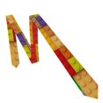 thumbnail image 6 of Zufioo Colorful Plastic Blocks Pattern Print Men's Silk Tie, Business Suit Tie - Anti-floating Buckle Design, Clothing Accessories Suitable for Business, Daily Life, Banquets, 6 of 7