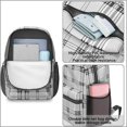 thumbnail image 4 of Black and White Checkered Pattern 17" School Backpacks for Teens,Waterproof Oxford Fabric,S-Shape Padded Straps for School,Travel,Hiking,Camping, 4 of 6
