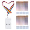 thumbnail image 1 of Paquete De 24 Cordones De Arcoíris Con Soporte Para Identificación, Coloridos Y Duraderos Cordones Para El Cuello Con Estuche Grueso Para Tarjetas Para Profesores, Oficinas, Conferencias, Carnaval O E, 1 of 1