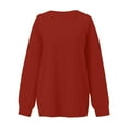 thumbnail image 5 of Sweatshirt for Women Women's Fashion Casual Round Neck Loose Long Sleeve Solid Color Sweatshirt, 5 of 6