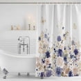 thumbnail image 2 of Purple Spring Floral Shower Curtain Set - Extra Long 72" x 96" Washable Bathtub Curtain with 12 Hooks, Elegant Pastoral Flowers Watercolor Waterproof Fabric Shower Curtains for Bathroom/Bathtub, 2 of 6