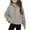 Gray, variant on Girls Zip up Hoodie Soft Comfy Warm Fleece Lined Jacket Fashion Solid Long Sleeve Going Out Tops Casual Outerwear with Pockets Size 9 Years