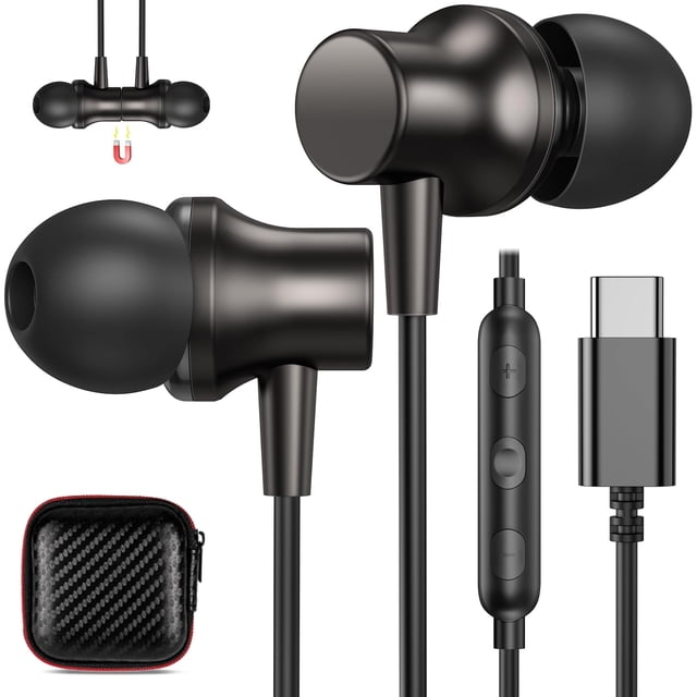 Auriculares USB C COOYA con cable para iPhone 16 Pro 16e 15