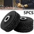thumbnail image 1 of 5PCS 4.5” x 7/8” Stripping Wheel Black Strip Discs Abrasive Quick Abrasive Strip Disc for Angle Grinders Clean & Remove Paint Coating Rust and Oxidation, 1 of 11