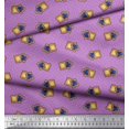 thumbnail image 2 of Soimoi Purple Cotton Voile Fabric Dot & Sandwich Bread Food Print Fabric by the Yard 42 Inch Wide, 2 of 3