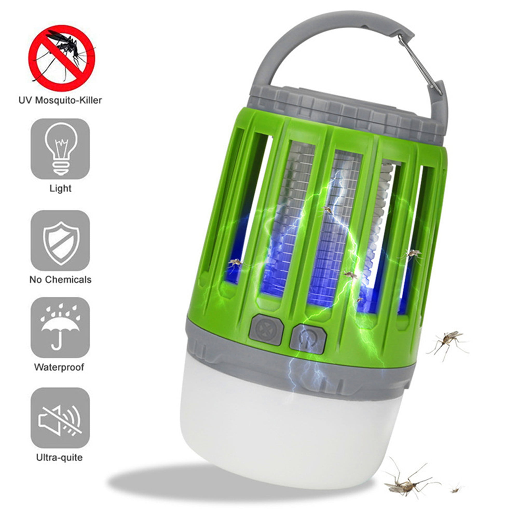 2 in 1 USB Mosquito Insect Killer Lamp Bug Zapper Camping Lantern Tent Light 