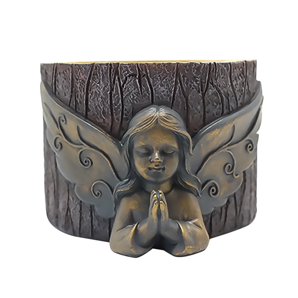 HOMEMAXS 1Pc Resin Flower Pot Angel Design Succulents Plants Pot Home