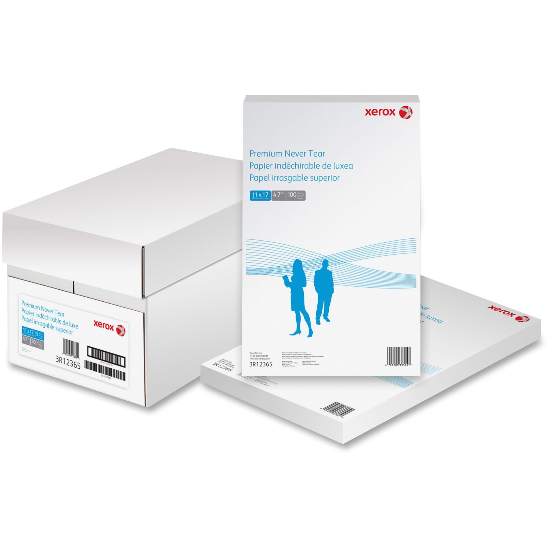 Xerox, XER3R12365, Premium 11x17 Matte Never Tear Paper, 100 / Pack