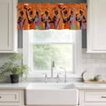 thumbnail image 2 of Black Orange Girls Boho Kitchen Valances for Windows, Small Valance Curtains Rod Pocket Window Treatments Retro Ethnic Abstract Art Window Valances for Living Room Bathroom Bedroom 54"x18", 2 of 9