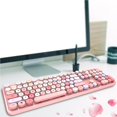 thumbnail image 2 of Inteprter Sweet Mixed Color Cute Portable 2.4Ghz Teclado y mouse inalámbricos Set Girl Universal Desktop Keyboard and Mouse Juegos de teclado y mouse para computadora Numero 3, 2 of 6