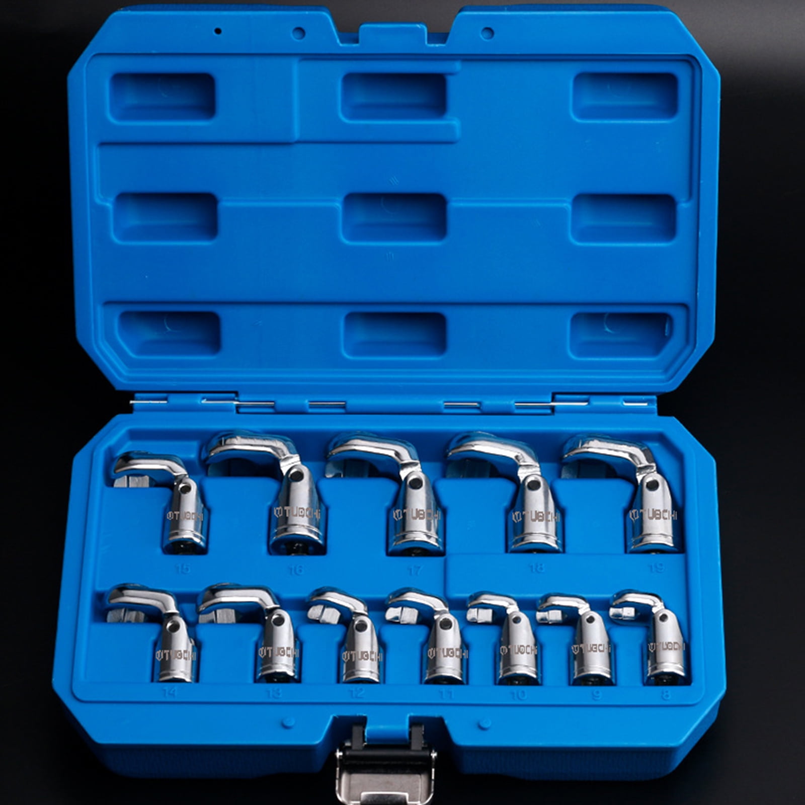 BIBABLYKE Flare Nut Wrench Spanner Car Service Set Rotation Jaw Secure Grip for Brake Line, Mechanic Workshop Automotive Hand Tool