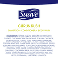 Suave Men's Citrus Rush 3in1 Shampoo, Conditioner, Body Wash 28 oz, 4 Count