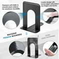 thumbnail image 2 of MaxGear 2 Pairs/4 Pieces Book Ends Universal Premium Simple Bookends for Shelves, Heavy Duty Metal Book End, Black, 2 of 7