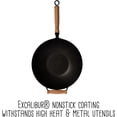 thumbnail image 3 of Joyce Chen Professional Series Nonstick Carbon Steel 14-Inch 10-Piece Wok Set, Includes Carbon Steel Nonstick Wok Pan with Lid and Maple Handles, Tempura Rack, Utensils, and Recipe Book, 3 of 8