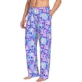 thumbnail image 6 of Logiee Blue Skull Daisy Print Pajama Pants for Men,Men’s Pajama Bottoms,Mens PJ Pants with Pockets & Button Fly-Large, 6 of 6
