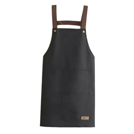 

XM Culture Cooking Apron Sleeveless Large Pocket PVC Adjustable Waist Strap Chef Apron for Restaurant
