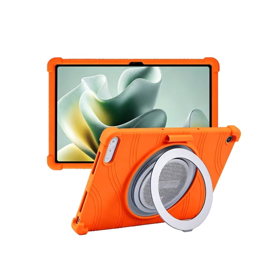 HYRACPO Silicone Case for MOTO PAD 70 GROOVE/Lenovo Tab Plus Gen 2 12.1 inch, Soft Flexible Shockproof Protective Tablet Cover, Anti-Scratch & Lightweight Slim Design-Orange
