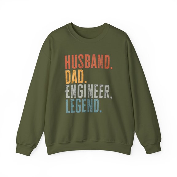Engineer Husband Dad Engineering Sweatshirt Gifts Crew Neck Shirt Long