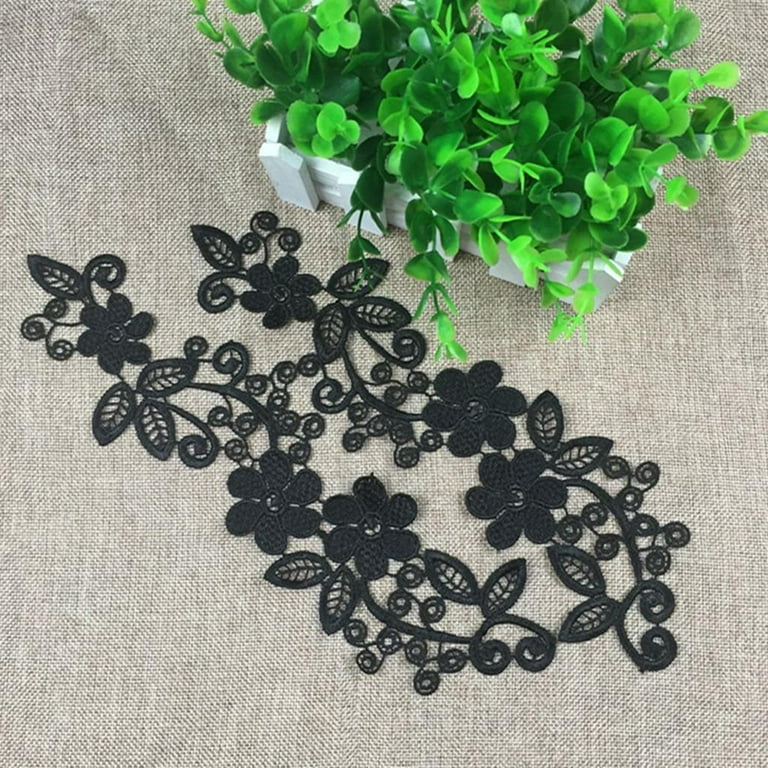 Black Applique Headdress Hair Accessories Flowers Wedding Dress