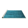 thumbnail image 2 of Ahgly Company Machine Washable Indoor Square Oriental Turquoise Blue Industrial Area Rugs, 3' Square, 2 of 4