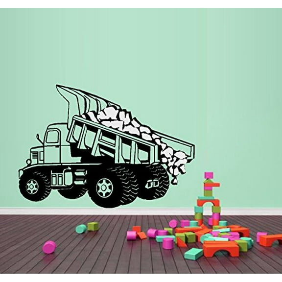 Decal ~ Dump Truck Lrg ~ WALL DECAL, HOME DECOR 20" X "26