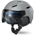 thumbnail image 1 of Casco de esquí Odoland con gafas, visera de snowboard, gris oscuro, 1 of 9