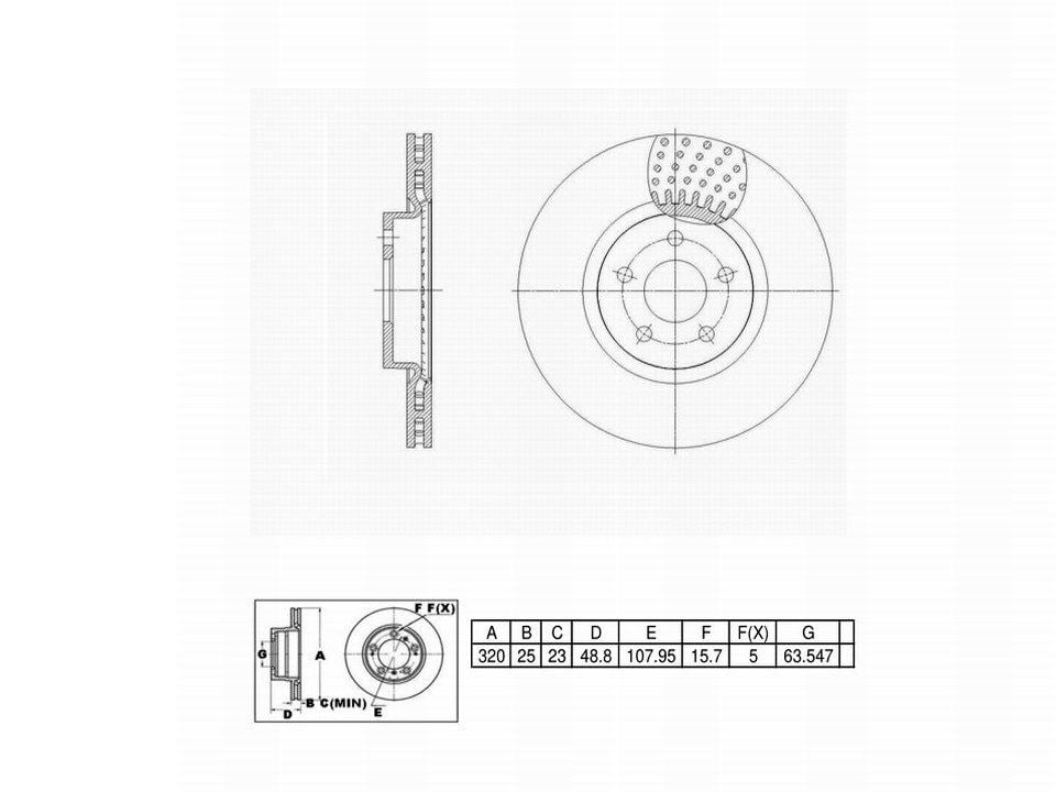UltraHC Coated High Carbon Brake Rotor, Front UR007103, Ford Transit Connect 2022-2018