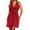 Red, variant on Women Summer Dress Sleeveless Cutout Mini Dress Tie Front Plunging V-Neck A-Line Beach Dress