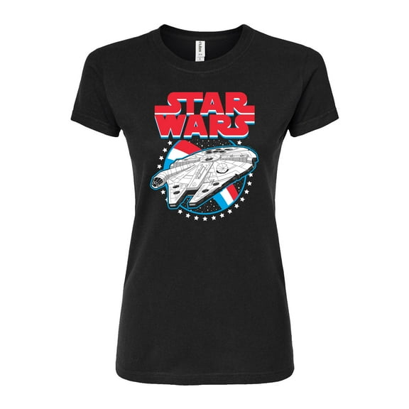 Star Wars - Millennium Falcon Americana - Juniors Fitted Tee