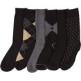 thumbnail image 2 of Sakkas Mens Cotton Blend Pattern And Ribbed Dress Socks Value 6-Pack - 10-13, 2 of 2
