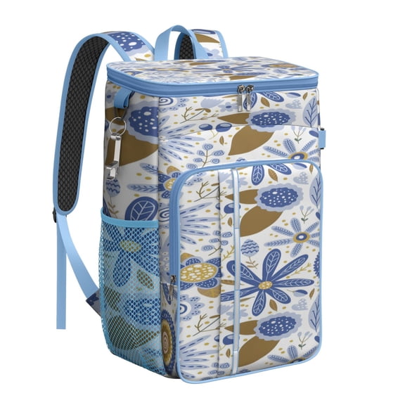 Retro Style Cooler Backpack - 20L Insulated Leakproof Lunch Bag, Vintage Design for Camping & Beach