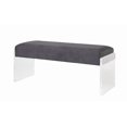 thumbnail image 1 of ACME Marah Bench in Charcoal & Clear Acrylic, 1 of 5