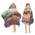 thumbnail image 2 of Abstract Hill Ink Painting Hooded Beach Towel Kids Bath Towels Quick Dry for Pool Swiming 50" x 23.5" Microfiber Soft Bathrobe, 2 of 7