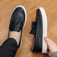 thumbnail image 6 of Wensltd Men Shoes Spring Fall Low Top Loafers with Tassel Detail Soft Sole Shoes for Summer Casual Wear Comfort Fit Black, 6 of 9