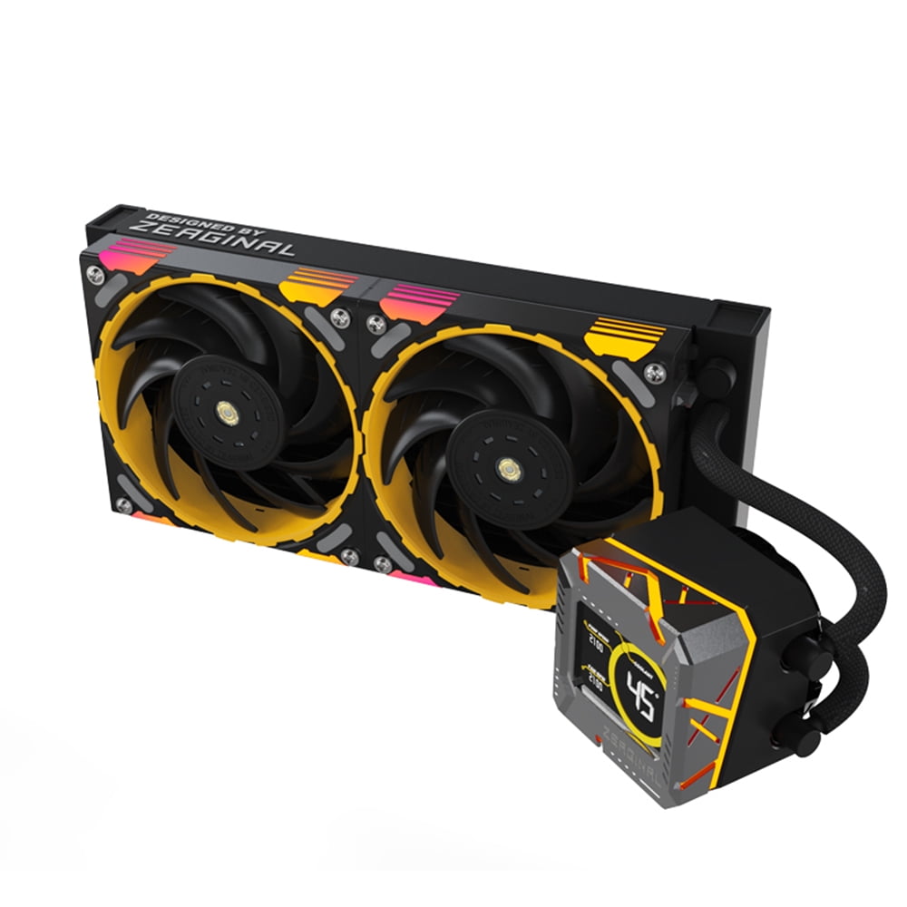 Electric fan,Water Pump Temperature Optimized Fan With Lcd 240mm Compatible Liquid Fan Cpu Cooler With Lcd Aura Sync Pwm900~2200rpm Temperature Screen Fan Sync 240mm Liquid Cpu