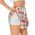 thumbnail image 3 of Lsque Crabs And Seastars Printed Women's Running Shorts with Liner Pockets,Elastic Quick Dry Workout Athletic Gym Yoga Shorts,Womens High Waist Shorts-XX-Large, 3 of 9