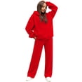 thumbnail image 4 of Niaviben Sweatpants and Hoodie Set for Women Jogger Sets for Women 2 Piece Long Sleeve Set Comfy Sets for Women Clothing Long Sleeve Sets Casual Sets for Women Fall Sweater Sets for Women Red 2XL, 4 of 9