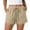 #05 Khaki 【Mix & Match: Stock Up on Your Favorite Colors】, variant on Women's Solid Cotton Blend Lace Trim Elastic Waist Drawstring Shorts, Tummy Control Casual Summer Bottoms, Mid Rise with Pockets, Soft Beach Vacation, Travel, Poolside, | TruBelle,Black L