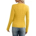 thumbnail image 4 of Miluxas Women's Fall Winter Oversized Pullover Sweater Trendy Crew Neck Long Sleeve Solid Casual Warm Knit Tops Yellow XL(XL), 4 of 8