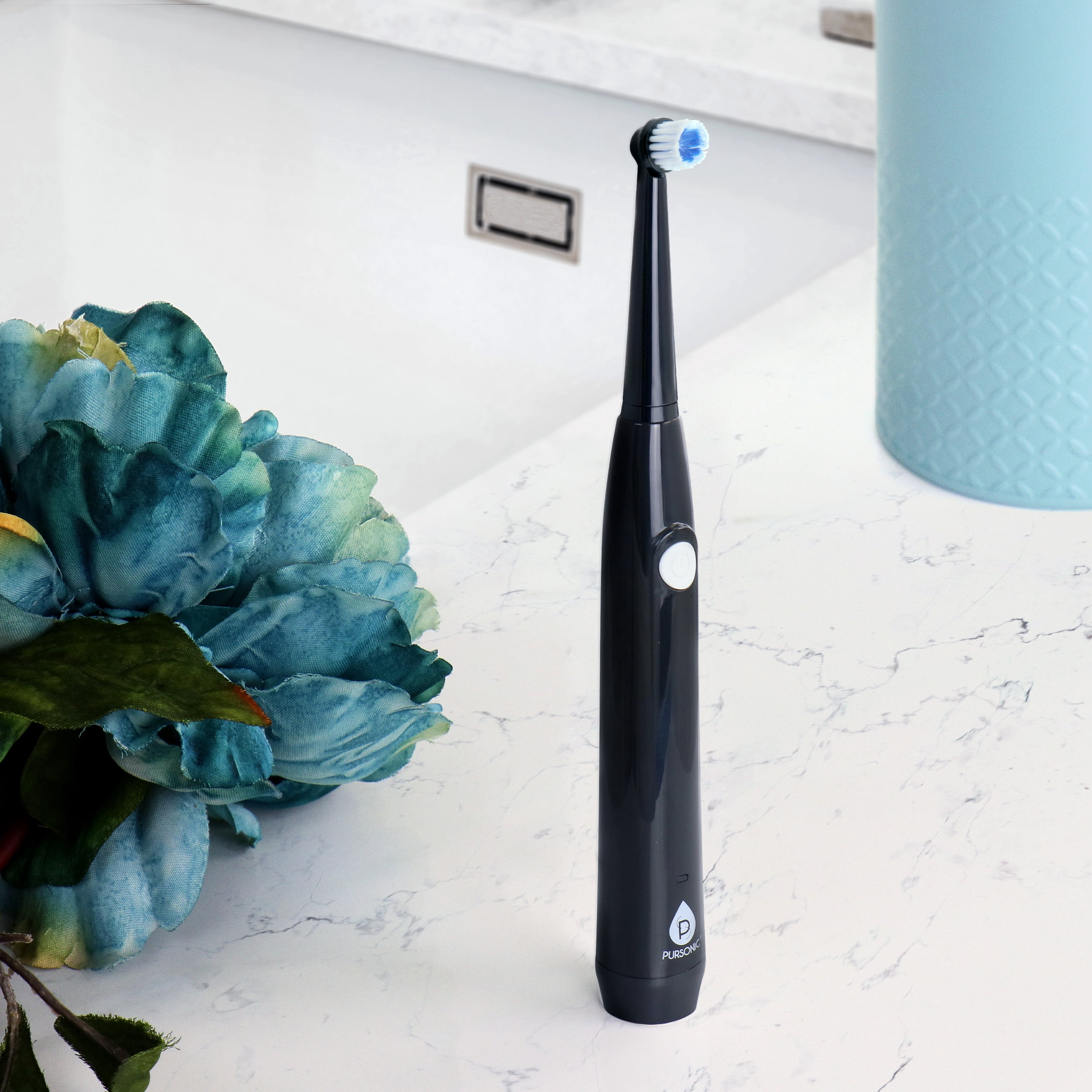 Pursonic RET20USB Rechargeable Electric Toothbrush in Black with 3 Brush Heads