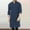 Navy, variant on Winter Blue Mens Dress Shirts Men'S Casual Solid Stand Collar Robe Long Sleeve Button Jubba Thobe Polyester