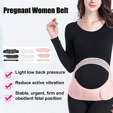 

MyBeauty Pregnant Women Belt Adjustable Breathable Solid Color Reduce Waist Pressure Waist Support Belt for Women Pink L